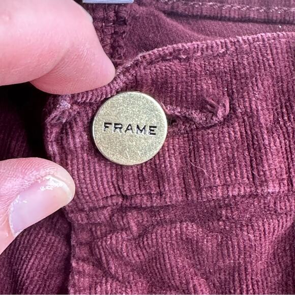 Frame Corduroy Le High Skinny Pants - BURGUNDY Bordeaux - Picture 3 of 8